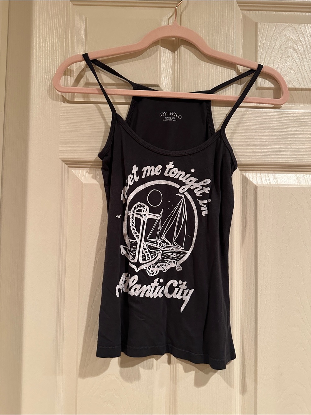 Idyllwind Black Graphic Spaghetti Strap Camisole - Atlantic City Print